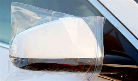 ziploc bag over car mirror|plastic bag over mirror car.